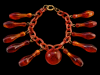 vintage tortoise bakelite bowling charm bracelet 